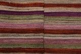 Flat Weave Kilim Antique Navaho Vintage handmade Modern Kilim Rust Purple Hand-Woven Rectangle 100% Wool Area Rug 3x4 