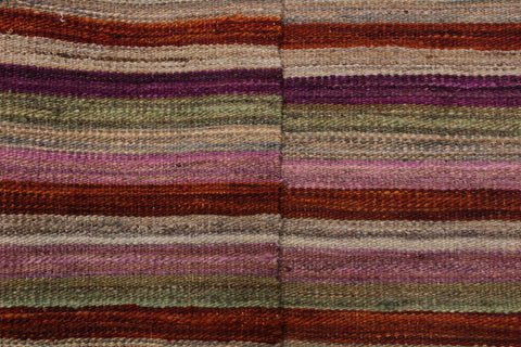 handmade Modern Kilim Rust Purple Hand-Woven RECTANGLE 100% WOOL area rug 3x4