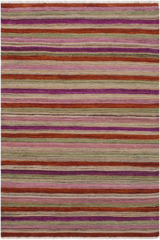 Flat Weave Kilim Antique Navaho Vintage handmade Modern Kilim Rust Purple Hand-Woven Rectangle 100% Wool Area Rug 3x4 