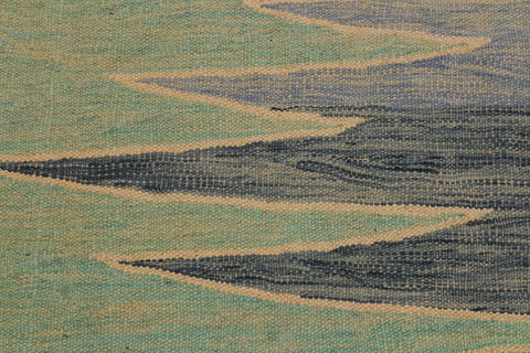 handmade Modern Kilim Grey Lt. Green Hand-Woven RECTANGLE 100% WOOL area rug 9x12