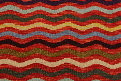 Flat Weave Kilim Antique Navaho Vintage handmade Modern Kilim Rust Beige Hand-Woven Rectangle 100% Wool Area Rug 5x6 