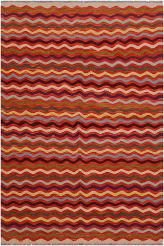 Flat Weave Kilim Antique Navaho Vintage handmade Modern Kilim Rust Beige Hand-Woven Rectangle 100% Wool Area Rug 5x6 