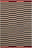 Flat Weave Kilim Antique Navaho Vintage handmade Modern Kilim Beige Black Hand-Woven Rectangle 100% Wool Area Rug 6x8 