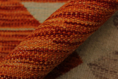 handmade Modern Kilim Brown Beige Hand-Woven RECTANGLE 100% WOOL area rug 8x10