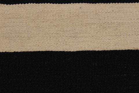 handmade Modern Kilim Ivory Black Hand-Woven RECTANGLE 100% WOOL area rug 5x8