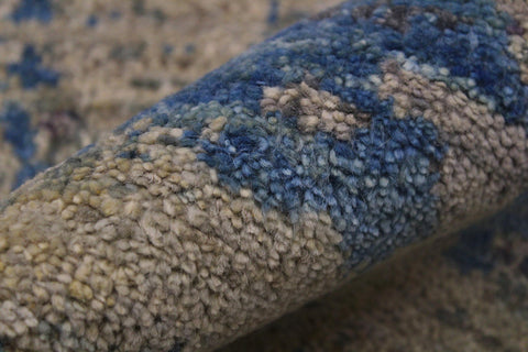 handmade Modern Kafkaz Green Blue Hand Knotted RUNNER 100% WOOL area rug 2' x 6'