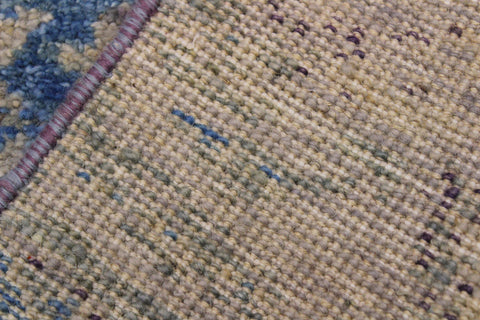 handmade Modern Kafkaz Green Blue Hand Knotted RUNNER 100% WOOL area rug 2' x 6'