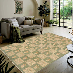 handmade Transitional Kafkaz Green Beige Hand Knotted RECTANGLE 100% WOOL area rug 10X13