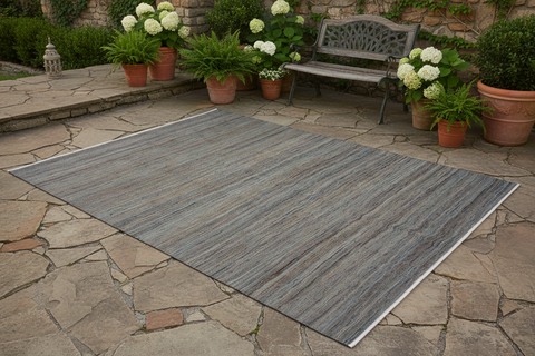 handmade Modern Kilim Grey Blue Hand-Woven RECTANGLE 100% WOOL area rug 4x6