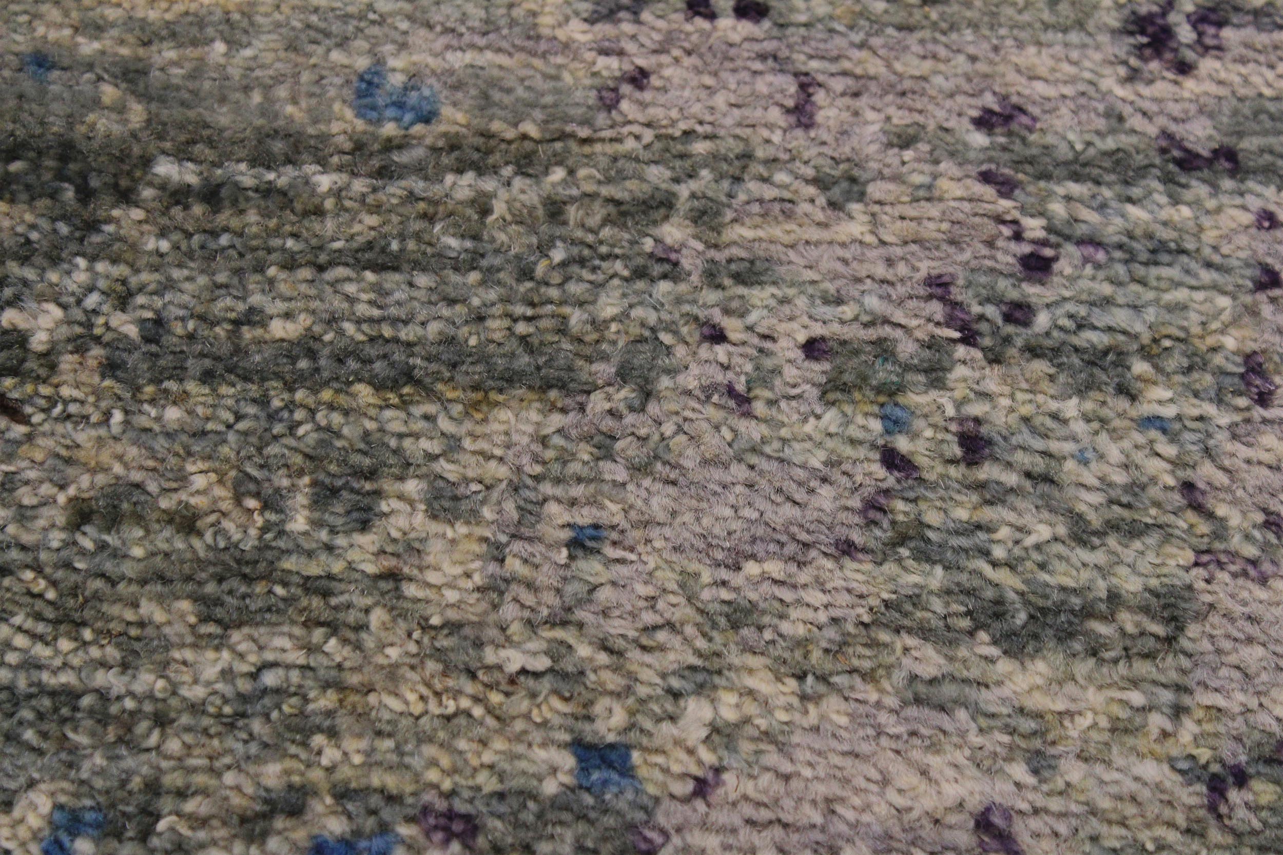 handmade Modern Kafkaz Green Blue Hand Knotted RUNNER 100% WOOL area rug 2' x 6'