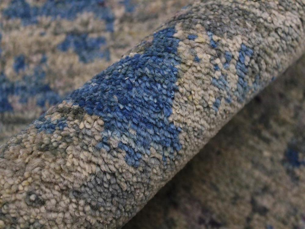 handmade Modern Kafkaz Green Blue Hand Knotted RUNNER 100% WOOL area rug 2x6 