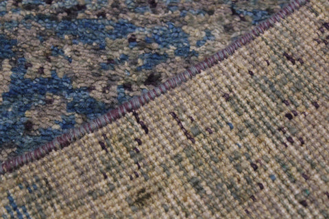 handmade Modern Kafkaz Green Blue Hand Knotted RUNNER 100% WOOL area rug 2' x 6'
