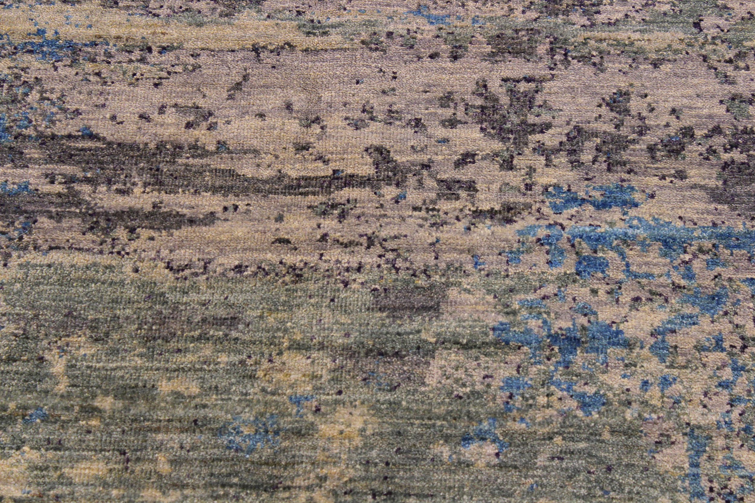 handmade Modern Kafkaz Grey Blue Hand Knotted SQUARE 100% WOOL area rug 8' x 8'