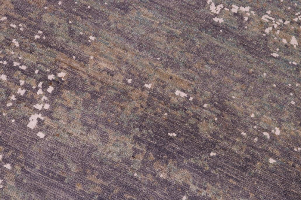 handmade Modern Kafkaz Grey Green Hand Knotted RECTANGLE WOOL&SILK area rug 6X9