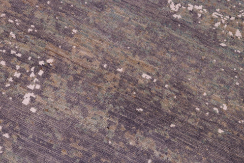 handmade Modern Kafkaz Grey Green Hand Knotted RECTANGLE WOOL&SILK area rug 6' x 9'