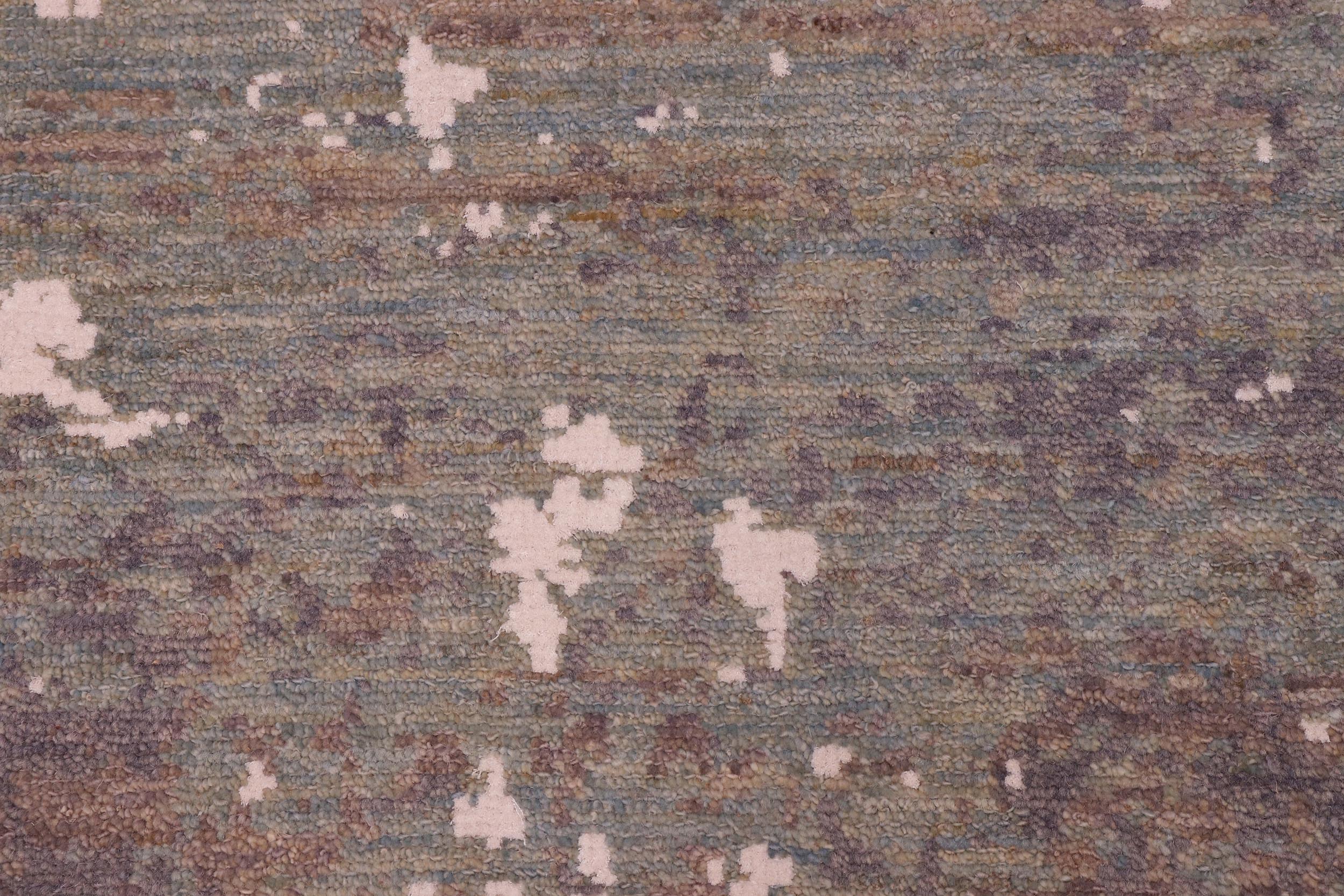 handmade Modern Kafkaz Grey Green Hand Knotted RECTANGLE WOOL&SILK area rug 6' x 9'