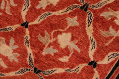 handmade Transitional Kafkaz Rust Black Hand Knotted RECTANGLE 100% WOOL area rug 10X14