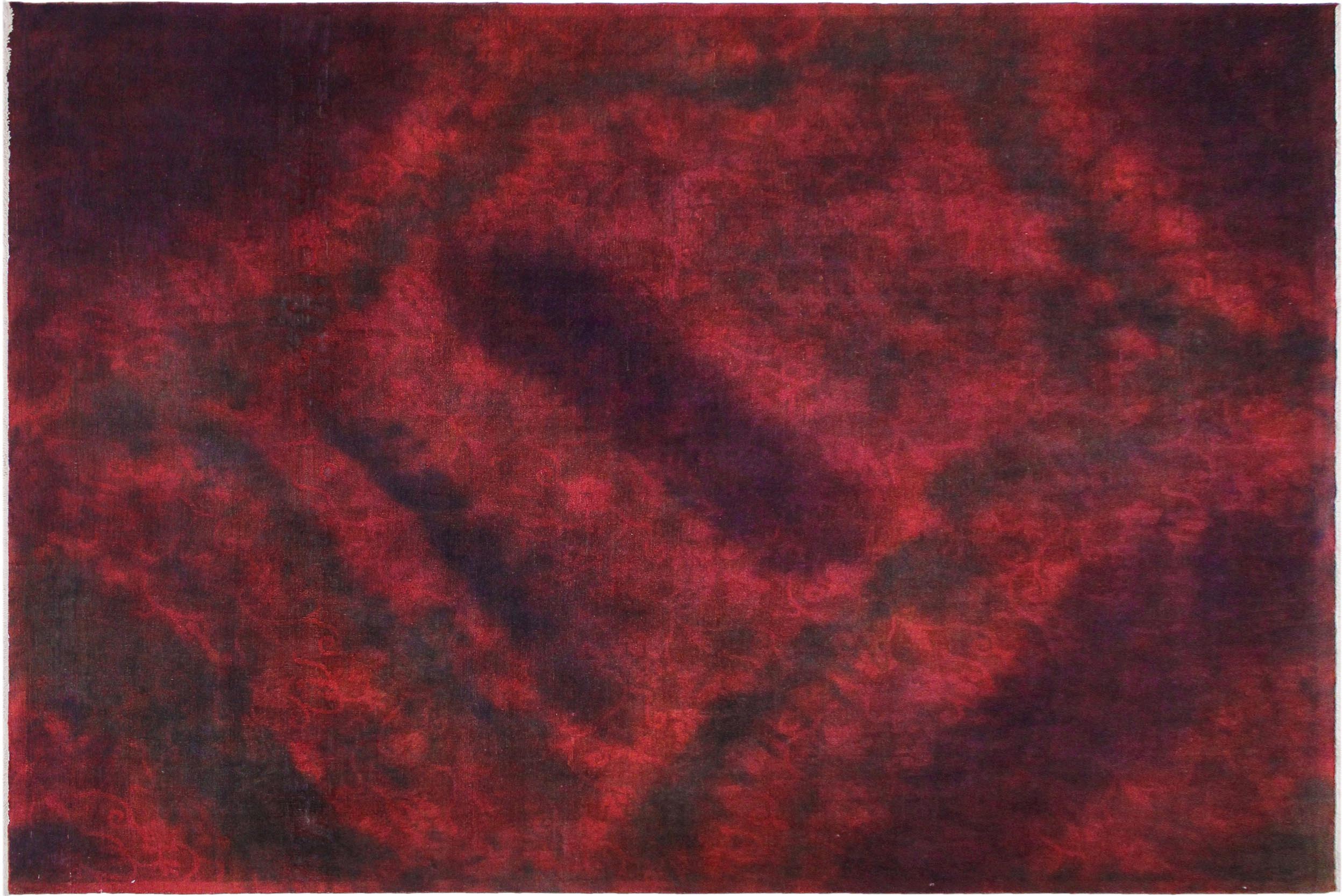 handmade Over Dyed Over Dyed Drk. Red Purple Hand Knotted RECTANGLE 100% WOOL area rug 8' x 10'