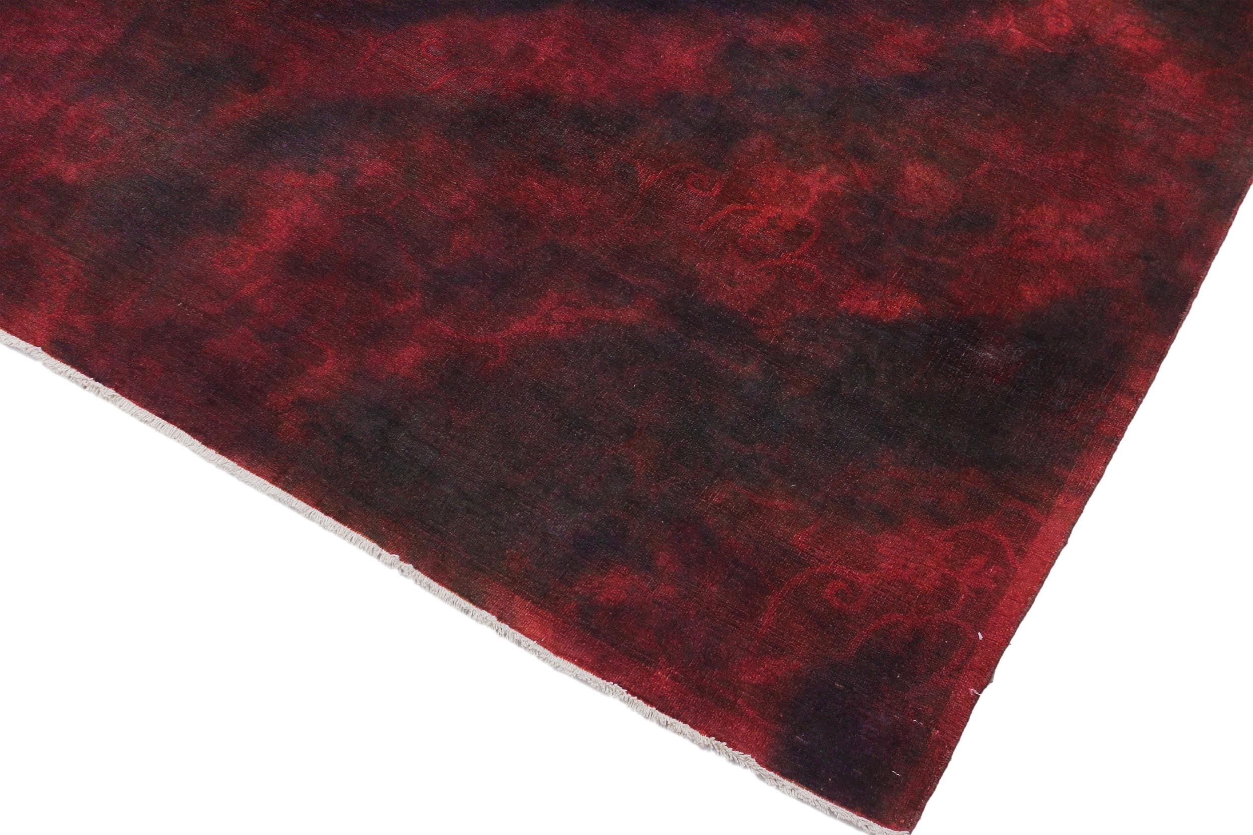 handmade Over Dyed Over Dyed Drk. Red Purple Hand Knotted RECTANGLE 100% WOOL area rug 8' x 10'