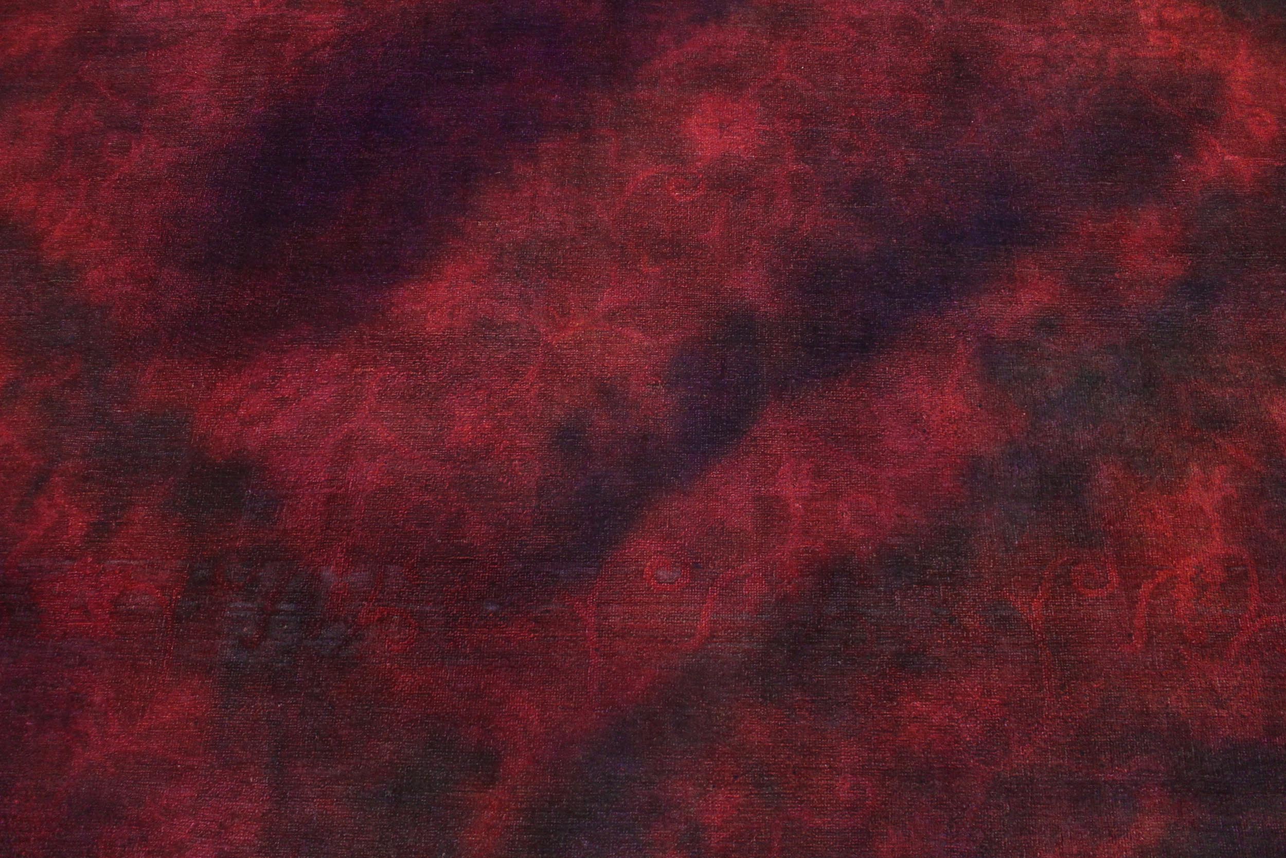 handmade Over Dyed Over Dyed Drk. Red Purple Hand Knotted RECTANGLE 100% WOOL area rug 8' x 10'
