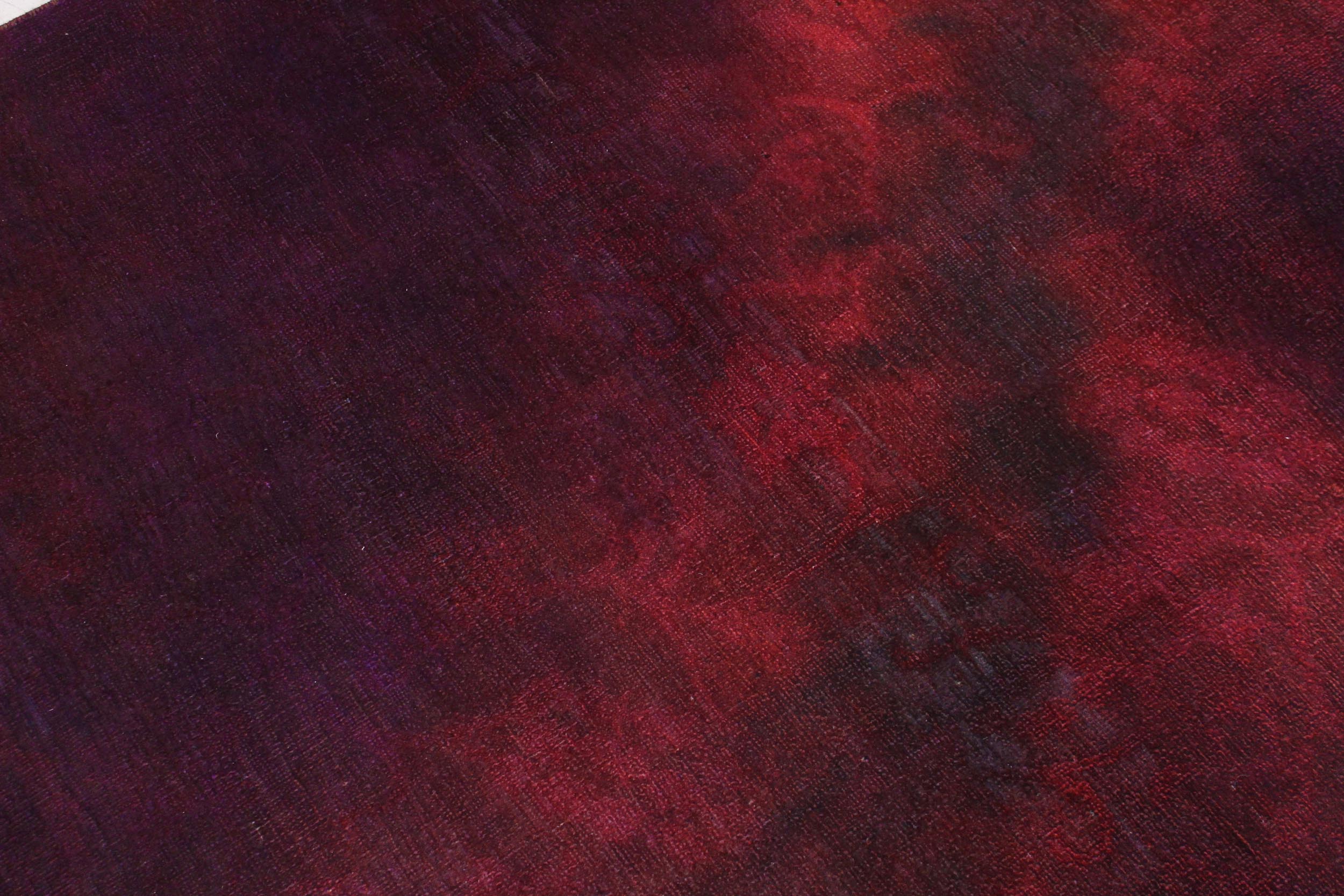 handmade Over Dyed Over Dyed Drk. Red Purple Hand Knotted RECTANGLE 100% WOOL area rug 8' x 10'