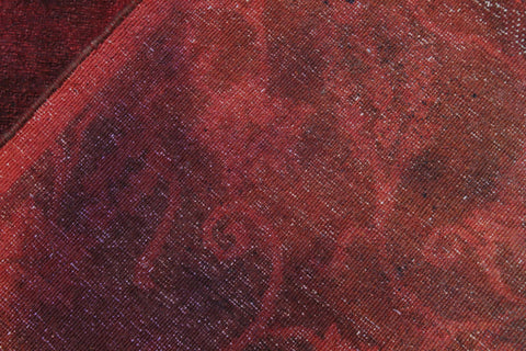handmade Over Dyed Over Dyed Drk. Red Purple Hand Knotted RECTANGLE 100% WOOL area rug 8' x 10'