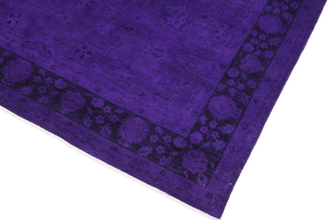 handmade Over Dyed Over Dyed Purple Black Hand Knotted RECTANGLE 100% WOOL area rug 8' x 10'