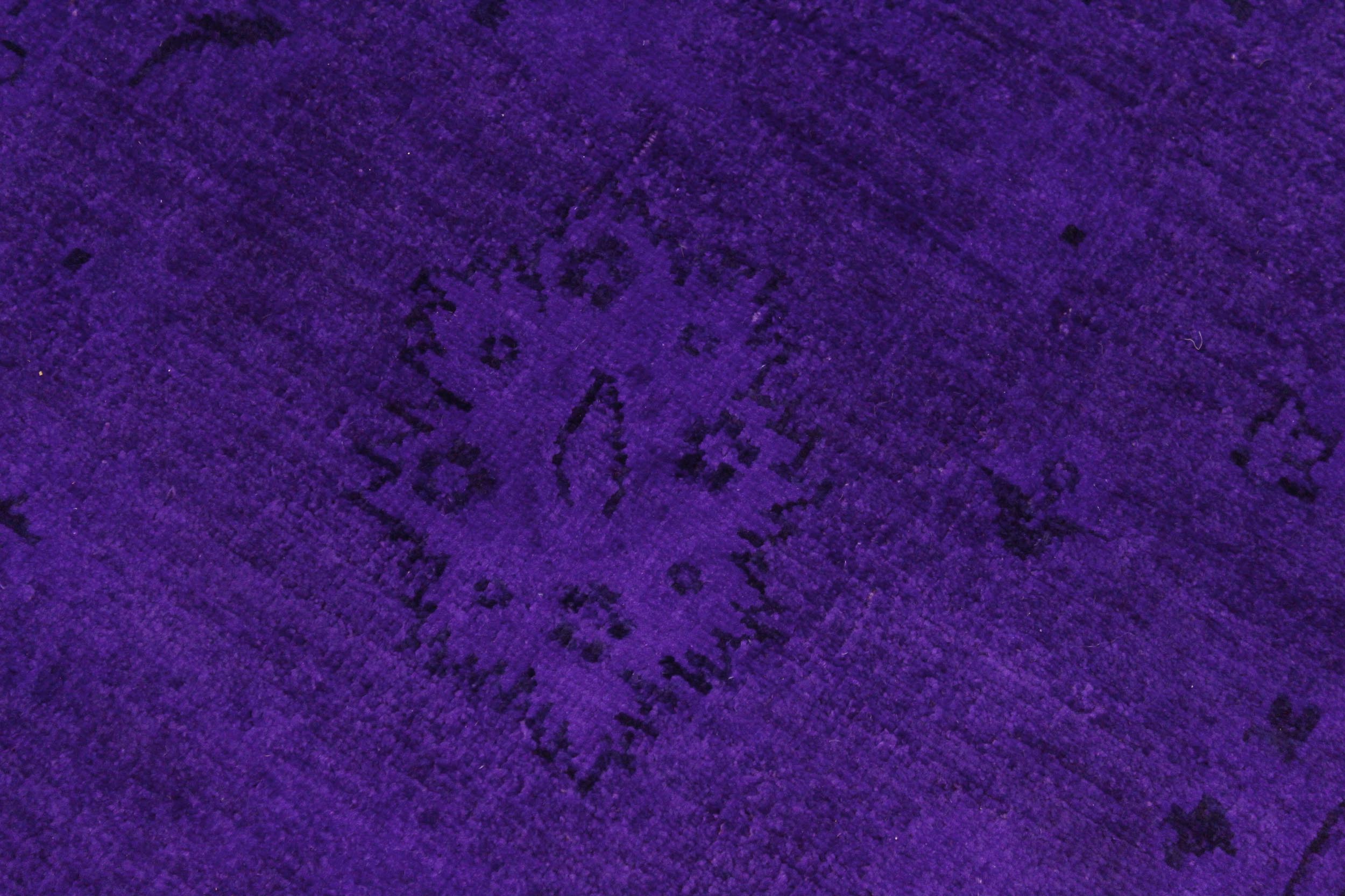 handmade Over Dyed Over Dyed Purple Black Hand Knotted RECTANGLE 100% WOOL area rug 8' x 10'