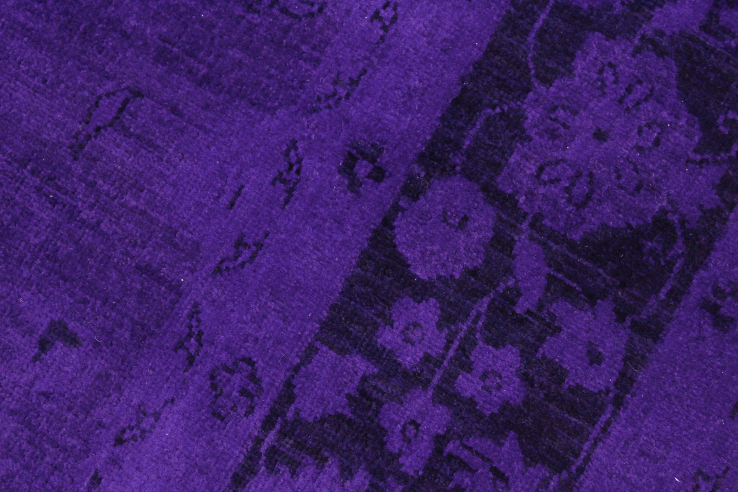 handmade Over Dyed Over Dyed Purple Black Hand Knotted RECTANGLE 100% WOOL area rug 8' x 10'