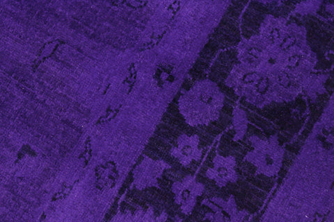handmade Over Dyed Over Dyed Purple Black Hand Knotted RECTANGLE 100% WOOL area rug 8' x 10'