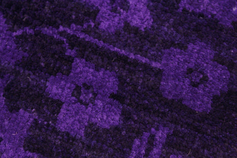 handmade Over Dyed Over Dyed Purple Black Hand Knotted RECTANGLE 100% WOOL area rug 8' x 10'