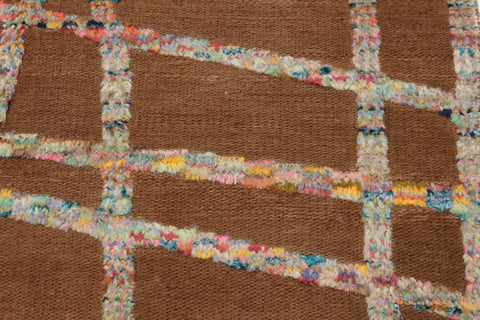 handmade Geometric Moroccan Hi Brown Teal Hand Knotted RECTANGLE 100% WOOL area rug 8' x 10'