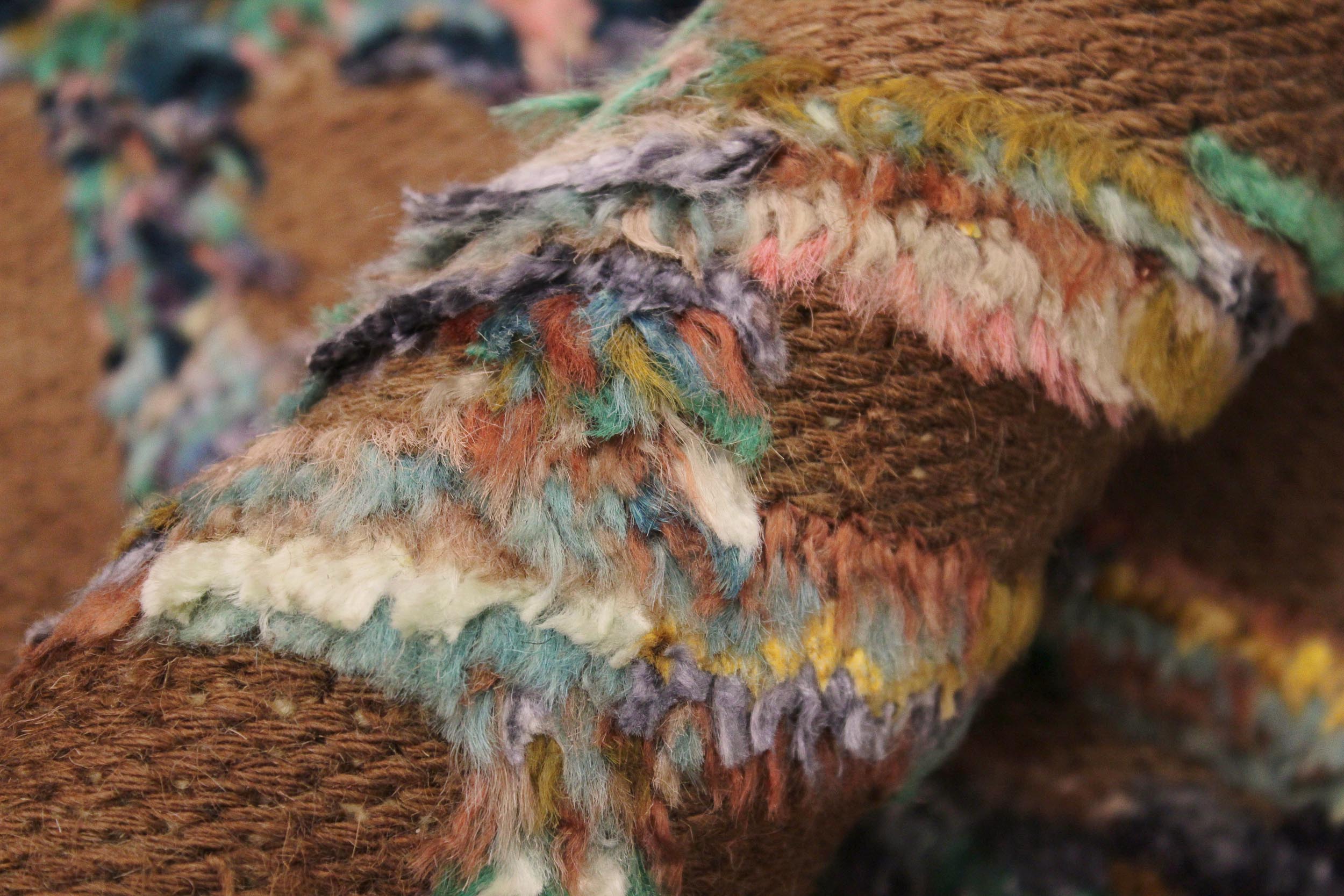 handmade Geometric Moroccan Hi Brown Teal Hand Knotted RECTANGLE 100% WOOL area rug 8' x 10'