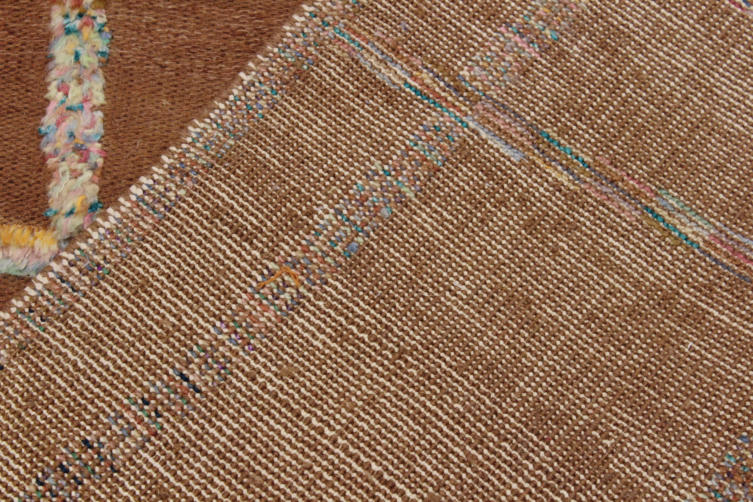 handmade Geometric Moroccan Hi Brown Teal Hand Knotted RECTANGLE 100% WOOL area rug 8' x 10'