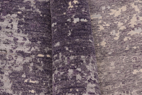 handmade Modern Round Kafkaz Grey Green Hand Knotted ROUND WOOL&SILK area rug 8' x 8'