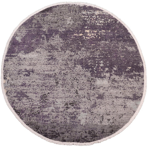 handmade Modern Round Kafkaz Grey Green Hand Knotted ROUND WOOL&SILK area rug 8' x 8'