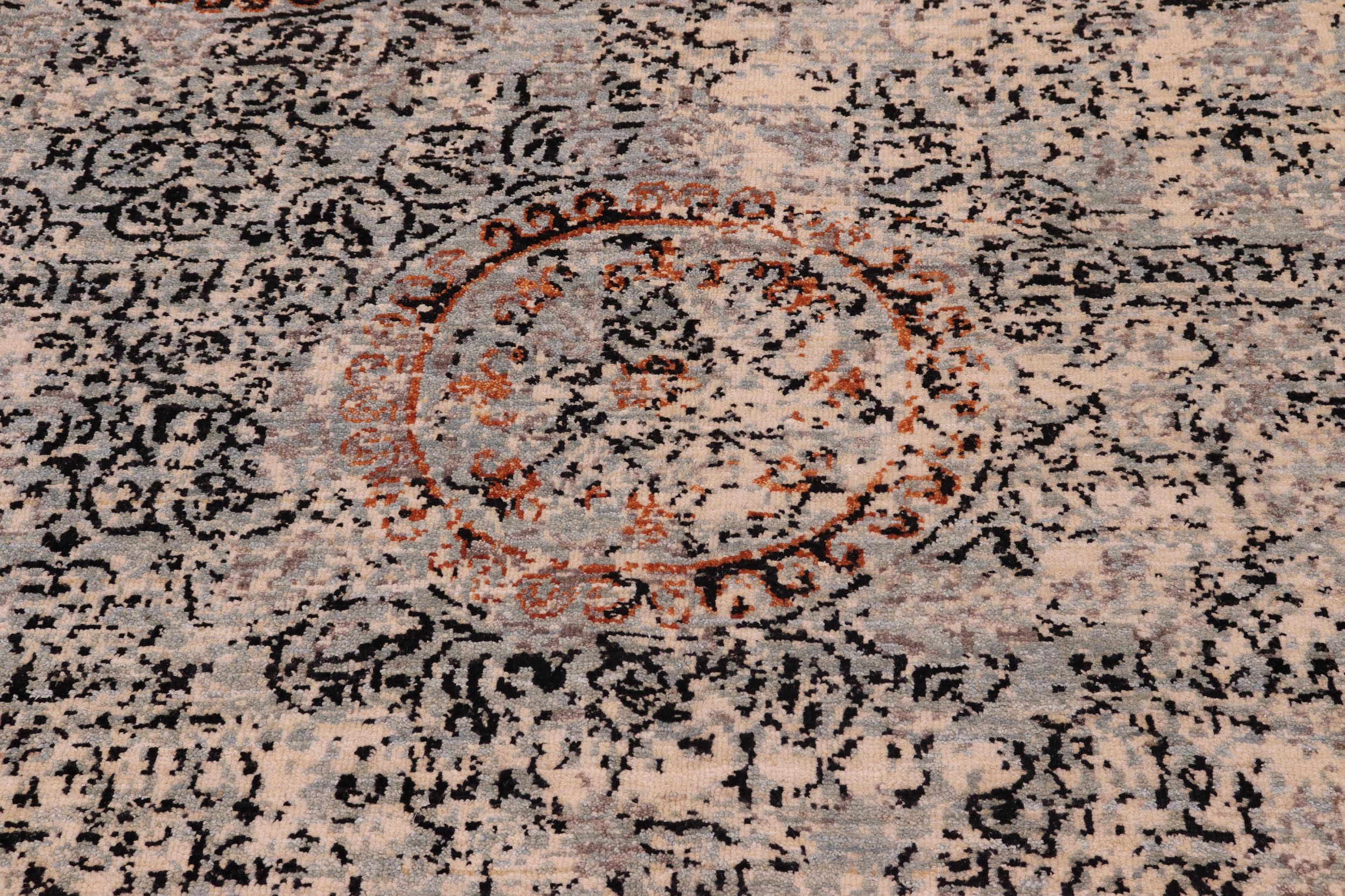 handmade Modern Kafkaz Beige Grey Hand Knotted RECTANGLE 100% WOOL area rug 9' x 12'