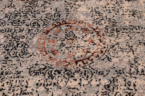 handmade Modern Kafkaz Beige Grey Hand Knotted RECTANGLE 100% WOOL area rug 9' x 12'