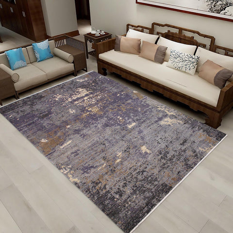 handmade Modern Kafkaz Grey Ivory Hand Knotted RECTANGLE WOOL&SILK area rug 9' x 12'