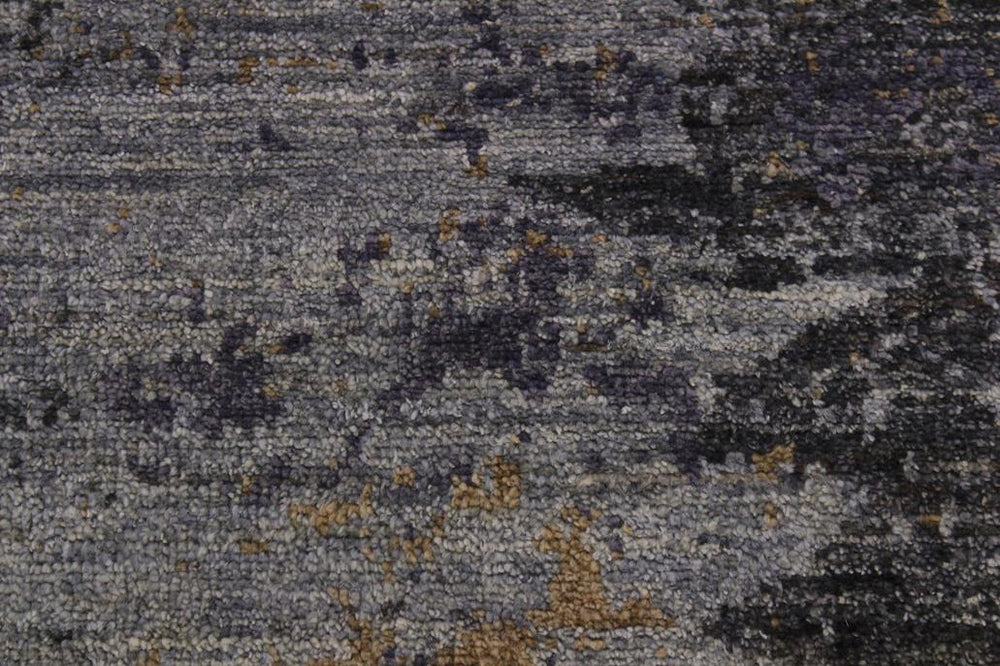 handmade Modern Kafkaz Grey Ivory Hand Knotted RECTANGLE WOOL&SILK area rug 9X12