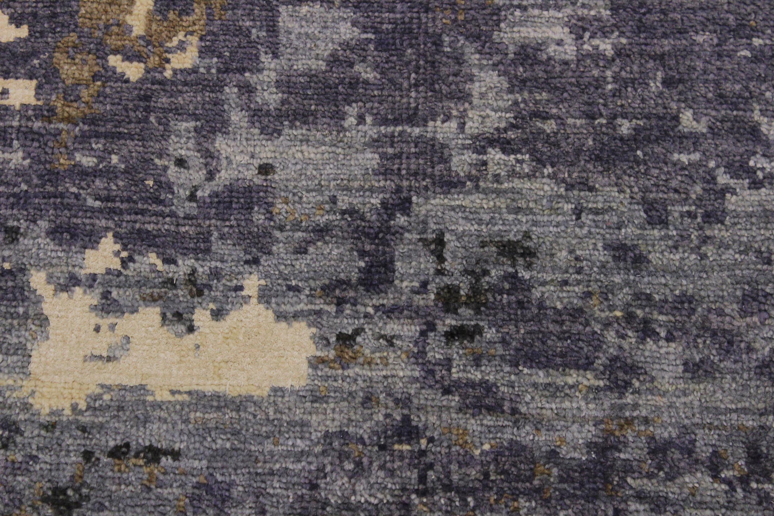 handmade Modern Kafkaz Grey Ivory Hand Knotted RECTANGLE WOOL&SILK area rug 9' x 12'