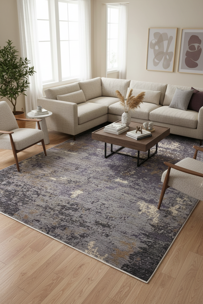 Chic Ziegler Slade Grey/Ivory Wool&Silk Rug - 8'10''X12'1''