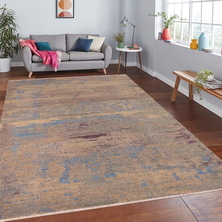 handmade Modern Kafkaz Grey Blue Hand Knotted RECTANGLE 100% WOOL area rug 10X14