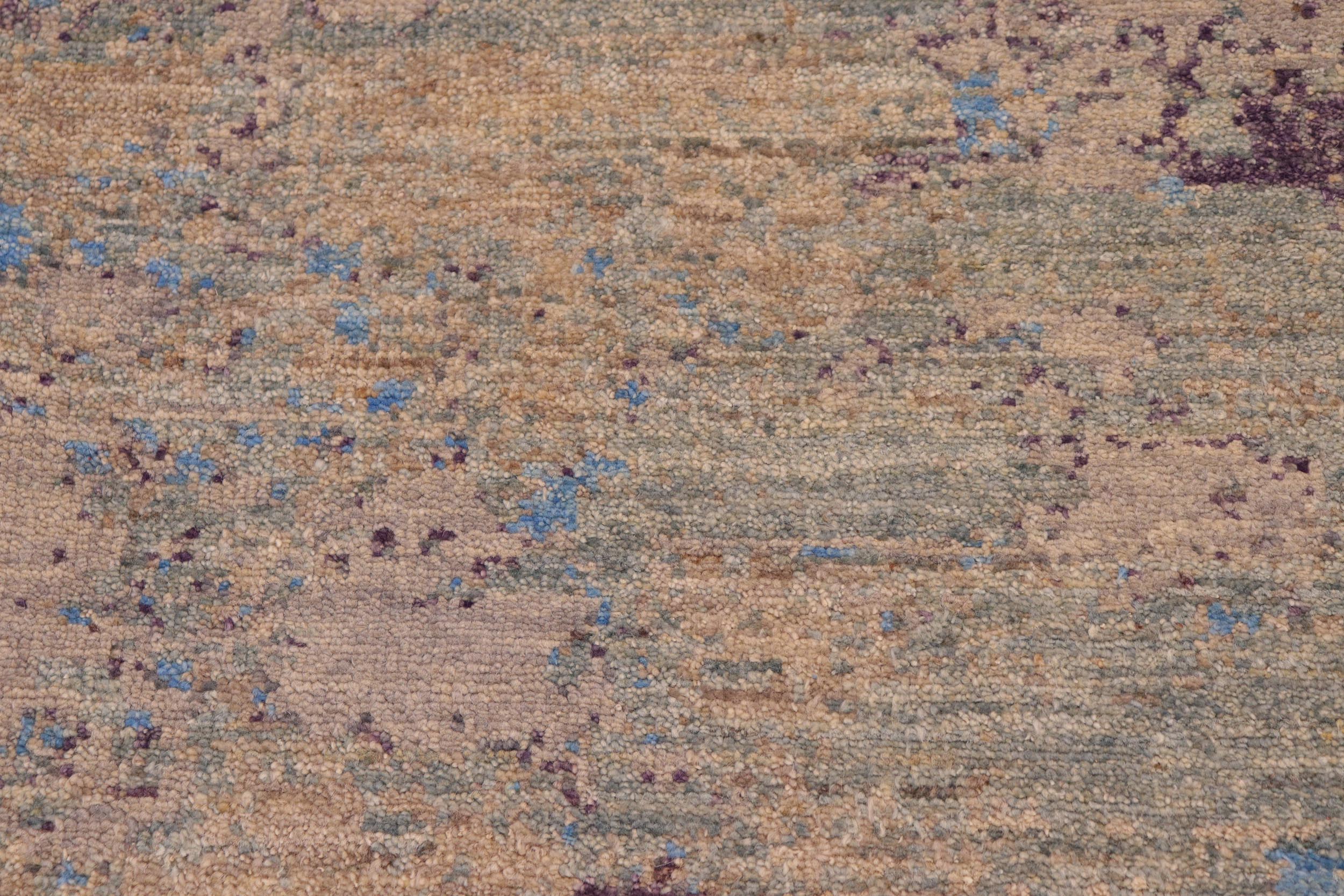 handmade Modern Kafkaz Grey Blue Hand Knotted RECTANGLE 100% WOOL area rug 10' x 14'