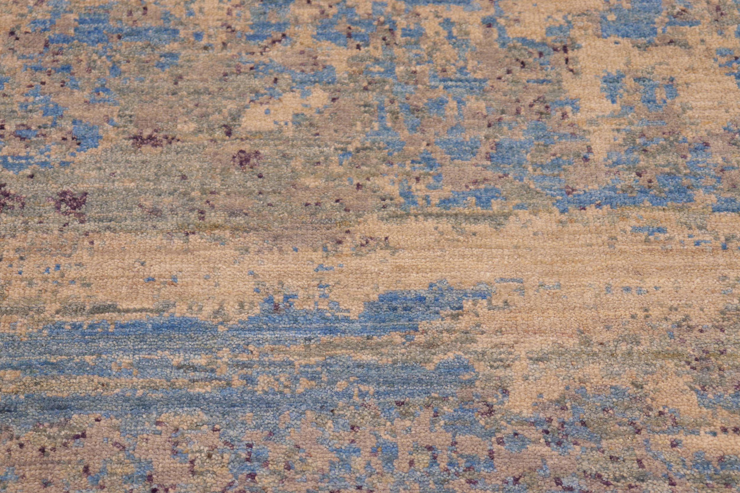 handmade Modern Kafkaz Grey Blue Hand Knotted RECTANGLE 100% WOOL area rug 10' x 14'