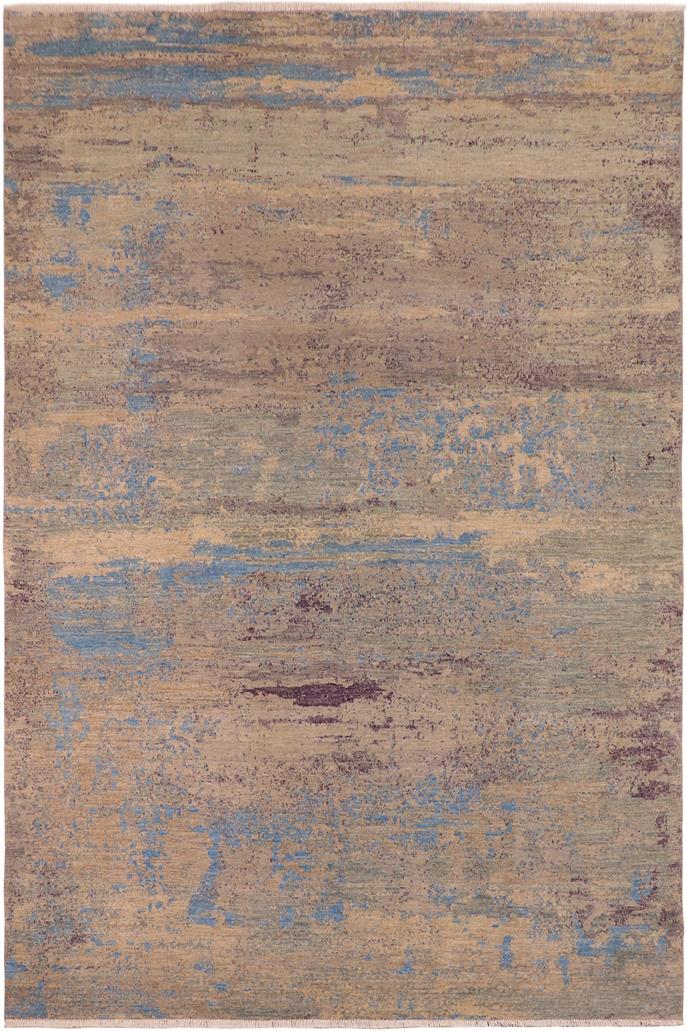 handmade Modern Kafkaz Grey Blue Hand Knotted RECTANGLE 100% WOOL area rug 10X14