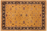 Eclectic Ziegler Ernestin Gold/Blue Hand-Knotted Wool Rug - 10'1'' x 13'3''