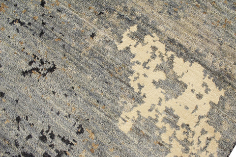 handmade Modern Modern Gray Blue Hand Knotted RECTANGLE WOOL&SILK area rug 8' x 10'