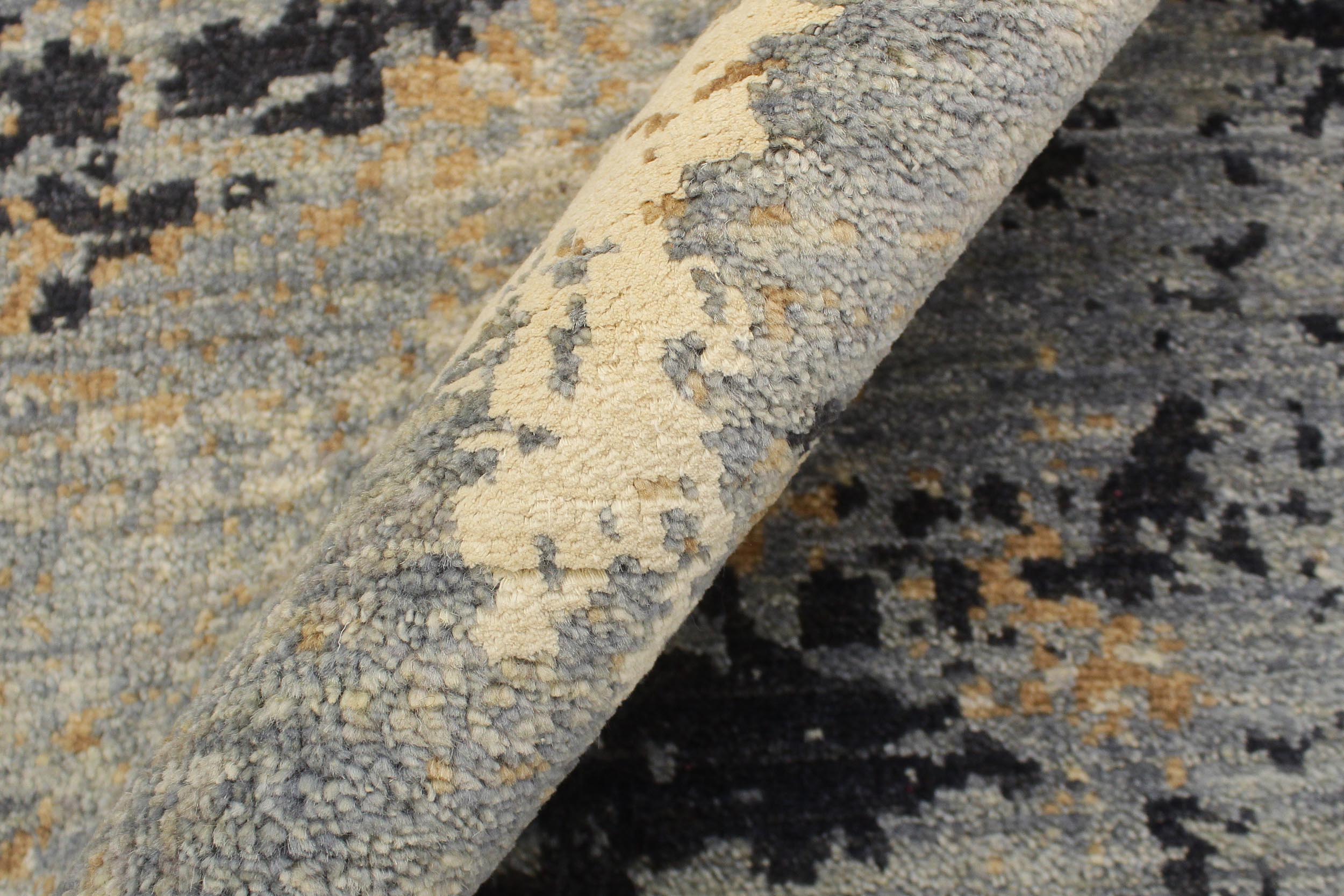 handmade Modern Modern Gray Blue Hand Knotted RECTANGLE WOOL&SILK area rug 8' x 10'
