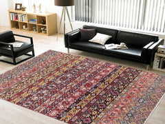 handmade Geometric Khorgeen Pink Purple Hand Knotted RECTANGLE WOOL&SILK area rug 9x12